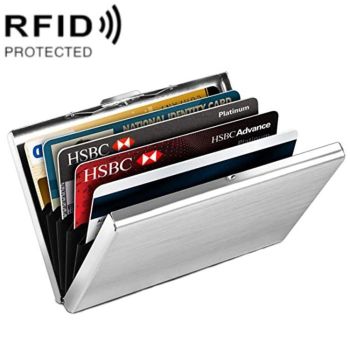Secure Aluminum Business Card Holder - Rfid Protected - Black