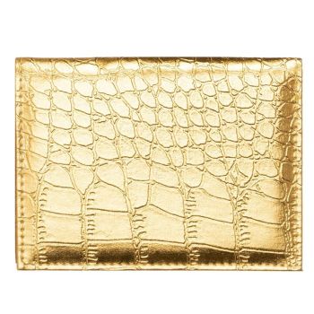 Pu Crocodile Pattern Card Holder Fits Cdc Documents - Red