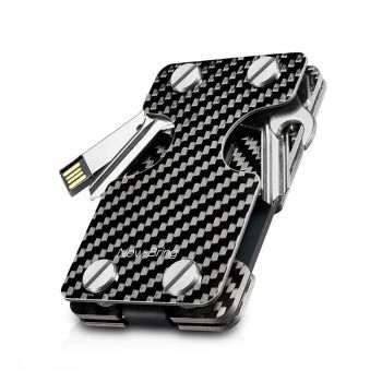 Multifunctional Edc Wallet For Keys & U Disk New Bring Metal Card Holder - Black