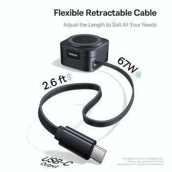 67W 2 In 1 Magnetic Wireless Charger + 1M Type C Cable