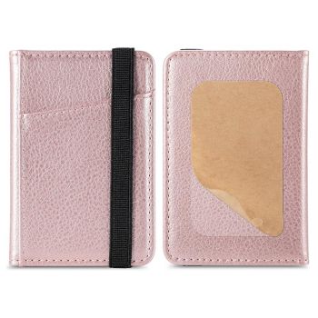 Pu Leather Phone Card Holder With Bracket Multifunctional - Black