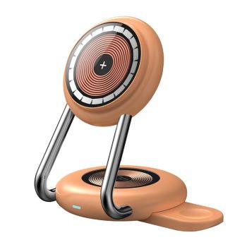 15W 3 In 1 Transparent Magnetic Wireless Charger - Black