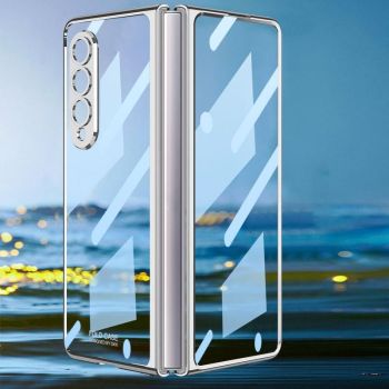 For Samsung Galaxy Z Fold4 5G Full Coverage Electroplated Glass Case - Transparent