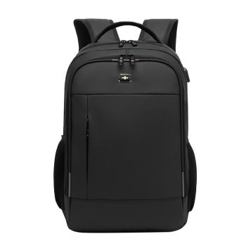 Waterproof Double Shoulder Backpack With Usb Black - 17 Inch