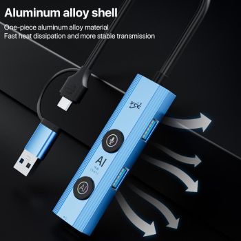 5-In-1 Usb3.0 / Type-C Hub Adapter Dock Blue