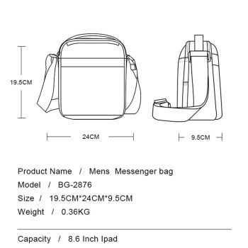 Men Crossbody Bag Casual Business Shoulder Bag