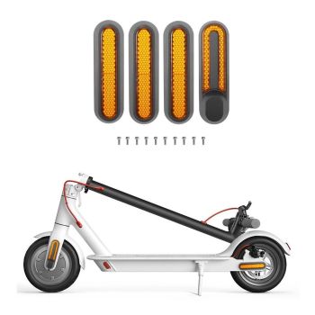 Xiaomi Mijia 1s / Pro 2 Electric Scooter Wheel Cover with Reflective Strips & Screws - Red