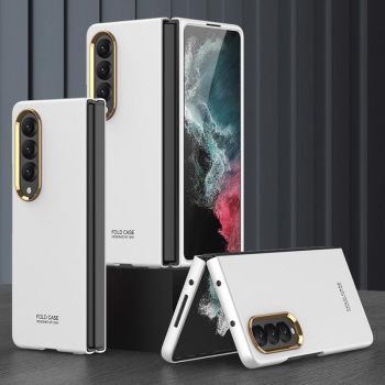 For Samsung Galaxy Z Fold4 5G Electroplating Lens Frame Case - Ultra Thin - Grey