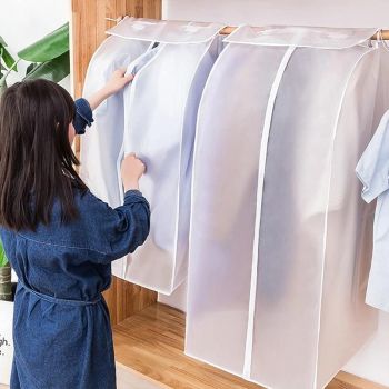 Waterproof Hanging Storage Bag for Dustproof Organization - White