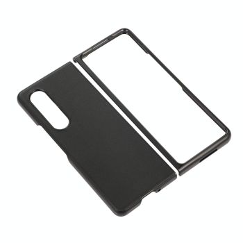 For Samsung Galaxy Z Fold4 5G Sheep Texture Leather Phone Case - Black