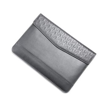 Embossed Notebook Liner Bag with Magnetic Holster - 11-12 Inch Horizontal Design - Dark Blue