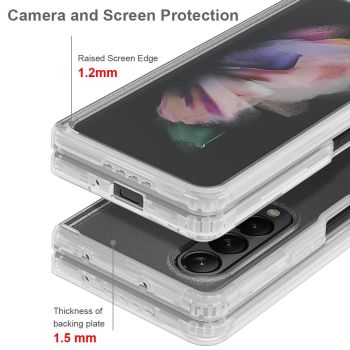 For Samsung Galaxy z Fold4 5G Transparent Frosted Hard Case  - Pc + Tpu