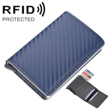 Rfid-protected Plaid Leather Wallet with Automatic Card Ejector - Red