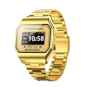Waterproof Steel Smart Watch With Colour Screen - Black
