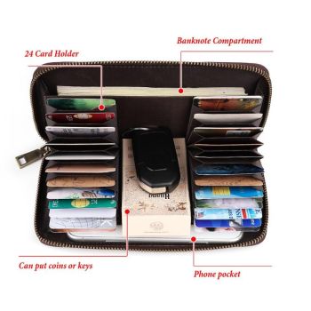 Men Retro Long Wallet with Rfid Protection