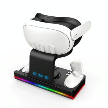 Meta Quest 3 Vr Charging Stand with Grip - White
