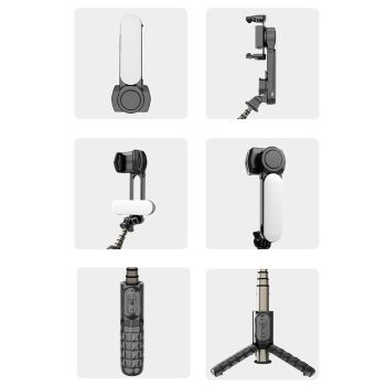 Handheld Stabilizer with Removable Fill Light and App - Black