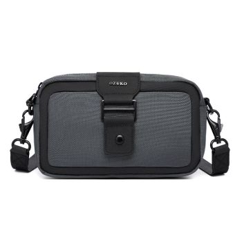 Waterproof Mini Crossbody Bag For Men Oxford Cloth Design - Black