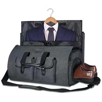 Compact Travel Suit Storage Bag - Foldable - Grey