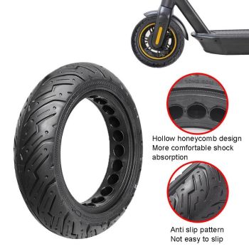 Solid Honeycomb 10x2.5 Explosion-proof Tire for Ninebot Max G30 Scooter - Black