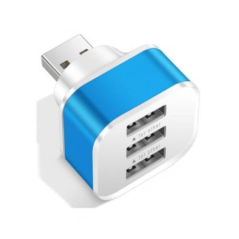 3-Port Usb 2.0 Hub Expander - Gold