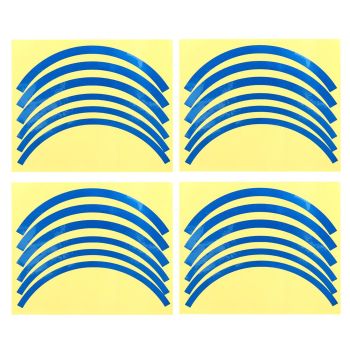 Blue Wheel Hub Sticker Set for Scooter / Bike / Electric Vehicle 2 Pcs - Silver Colorful