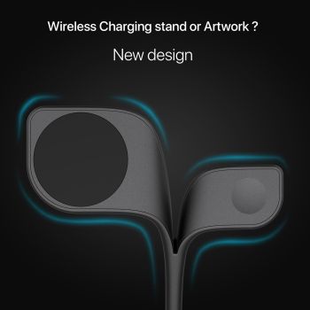 15W 5 In 1 Magnetic Wireless Charger With Stand - Black