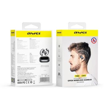 Black T80 Sport Tws Bluetooth Earbuds with Air Conduction