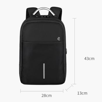 13-15.6 Inch Anti-theft Laptop Backpack in Mysterious Black