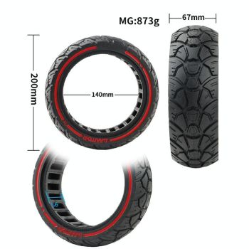 Universal 8.5 Electric Scooter Tire with 56 Card Slot - Off-road Red Line