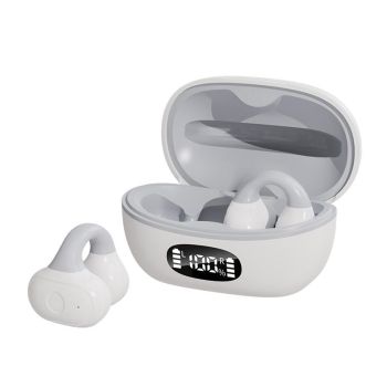 Wireless Clip-on Earphones with Charging Case - Black + Green