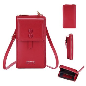 Adjustable Crossbody Phone Bag With Multi Card Slots - Black