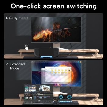 10-In-1 Usb-C Gaming Dock With Detachable Fan - Blue / Black