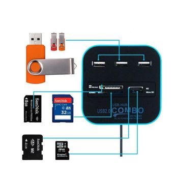 7-Port Usb 2.0 Hub With Built-In Card Reader
