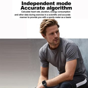 2.01 Inch Screen Silicone Strap 10M Waterproof Smart Watch Support Flashlight / Bluetooth Call / Hrv Black