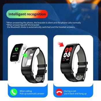 1.08 Inch Waterproof Smart Watch With Bluetooth Call - Black