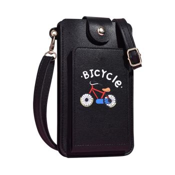 Printed Mini Shoulder Bag With Card Holder - Red