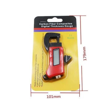 Digital Thickness Gauge for Professional Construction - Plastic - Red