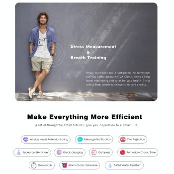 1.3 Inch Tft Smart Watch Sleep Heart Oxygen Monitoring 5Atm Waterproof Black