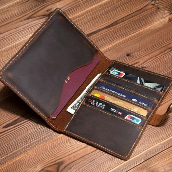 Vintage Dark Coffee Leather Passport Holder