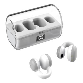 Wireless Earphones with Digital Display and Charging Case - Black