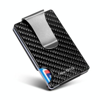 Ultra Thin Rfid Carbon Fiber Wallet For Men Anti Theft Card Holder - Silver