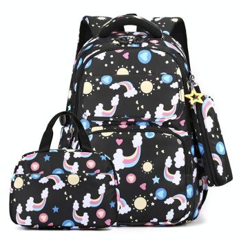 Kids Backpack Set with Lunch Bag & Pencil Case - 3 in 1 - Pink