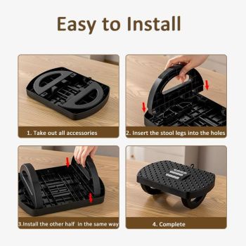 180 Degree Swing Footstool With Handle Black