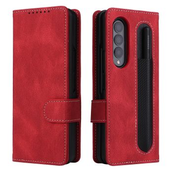 For Samsung Galaxy Z Fold4 5G Foldable Leather Case - Detachable - Dark Green