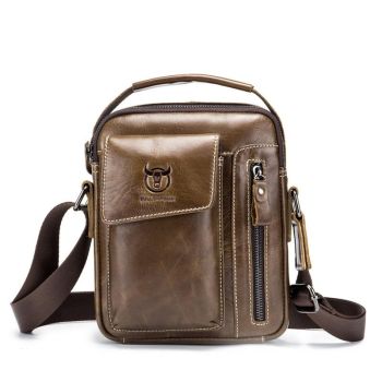 Soft Leather Messenger Bag For Men - Black
