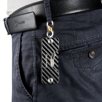 Carbon Fiber Key Bag For Men Multi Function Key Clip For Car Compact Key Storage