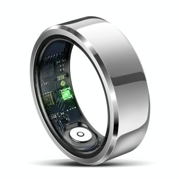 Smart Ring With Heart Rate Blood Oxygen And Sleep Monitoring - Size 10 - Black