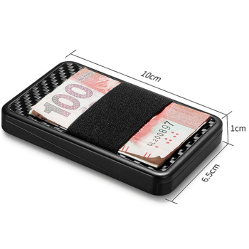 Rfid Carbon Fiber Card Holder Anti Theft Ultra Thin Black