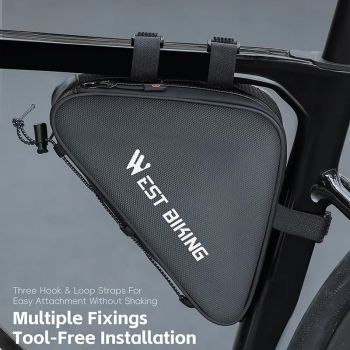 Black Bicycle Crossbar Triangle Bag For Cycling